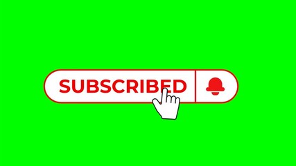 Subscribe button animation. Animted red subscribe, notification button