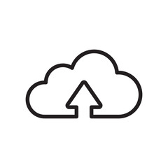line icon uploading cloud isolated on white background