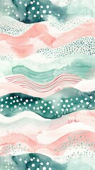 Abstract watercolor with wavy patterns