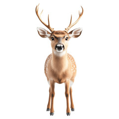 Fototapeta premium Rudolph the reindeer isolated on white background animal photography studio front view wildlife