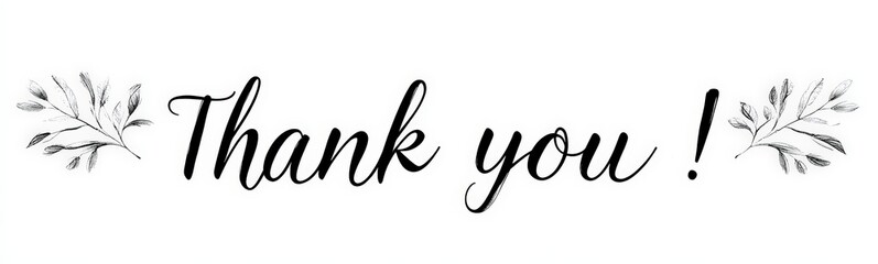 Obraz premium Elegant Thank You Card Black Calligraphy Banner Vector Design