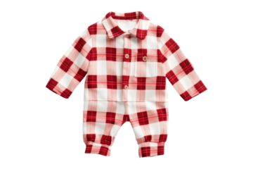 Festive pajamas for kids isolated on white background product photography cozy environment front view