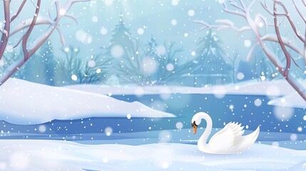 swans in the snow