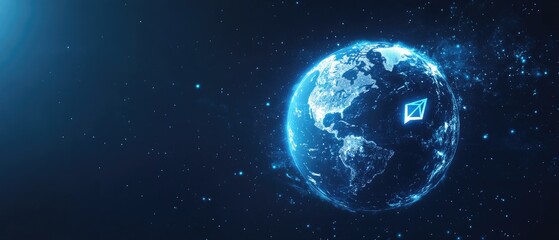 Obraz premium Global cryptocurrency network concept.
