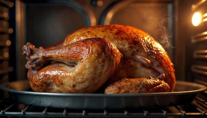 Fototapeta premium Roasting Turkey in Oven