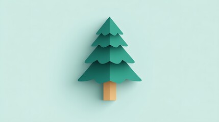 Fototapeta premium Simple Paper Craft Evergreen Tree Design