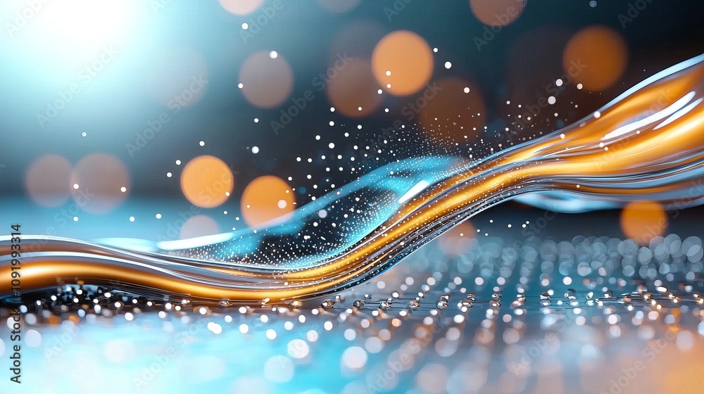 Poster dynamic flow of siamrat blockchain nodes digital realm abstract visualization technology environment