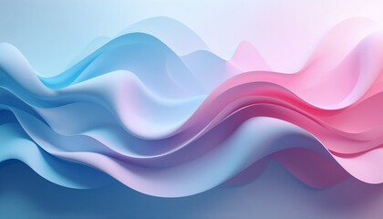 Fototapeta premium Abstract flowing waves in blue and pink gradient tones