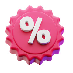 3d red discount icon illustration