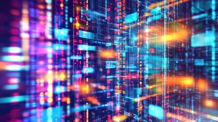 Obraz premium Abstract Digital Code Data Network