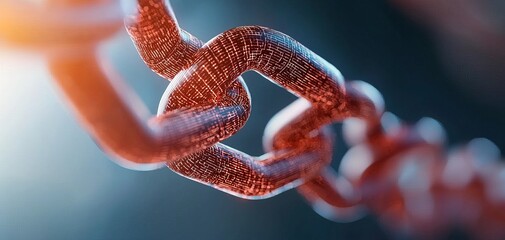 Innovative blockchain connection concept digital realm graphic design futuristic environment close-up view technology and networking synergy