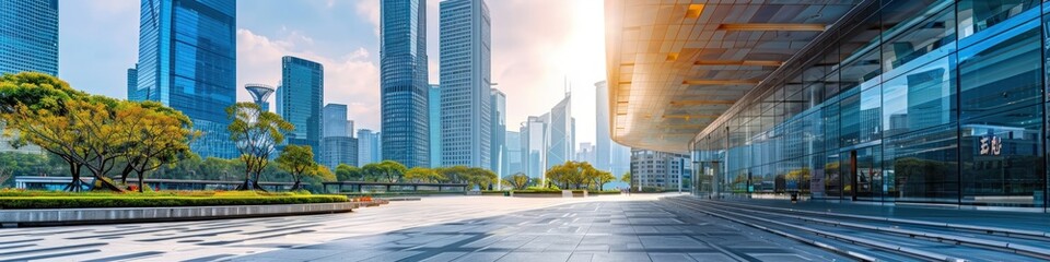 Modern Skyscrapers and Cityscape in China