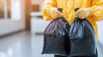 Waste collection action urban environment photography cleanliness close-up community awareness