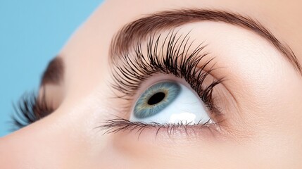 Naklejka premium Beauty close-up captivating eye detail studio setting macro photography soft background visual appeal