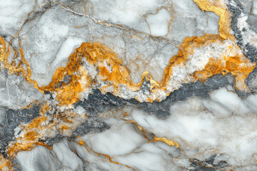 Marble wall with golden and grey veins.