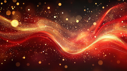 Fototapeta premium Red and gold abstract background with swirling patterns and metallic sheen, captivating and vibrant, ideal for modern design projects.