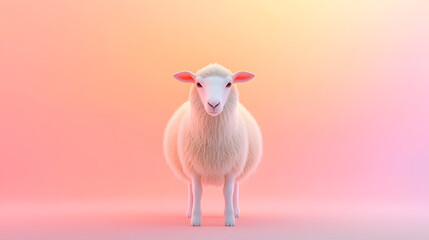 Zodiac animals in chinese tradition captivating sheep portrait vibrant gradient background digital art playful perspective