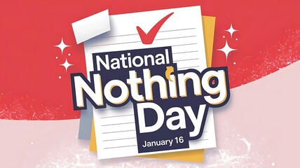 Bright and Cheerful Poster Design for National Nothing Day with Playful Typography and Festive Elements