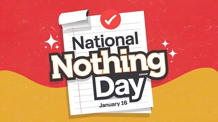Bright and Cheerful Poster Design for National Nothing Day with Playful Typography and Festive Elements