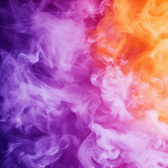 Fototapeta premium Vibrant purple and orange smoke swirling in abstract pattern