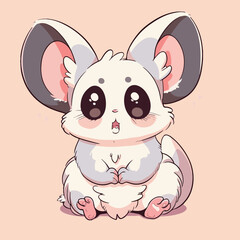 Cute Cartoon Hamster Eating