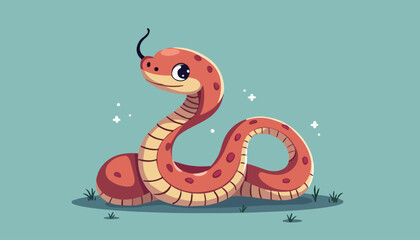 Obraz premium Friendly Snake by the Water