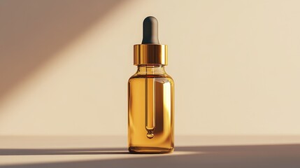 Naklejka premium High end CBD oil in golden bottle packaging, symbolizing health and wellness. Elegant design highlights natural ingredients, relaxing experience, and organic lifestyle. Suitable for aromatherapy