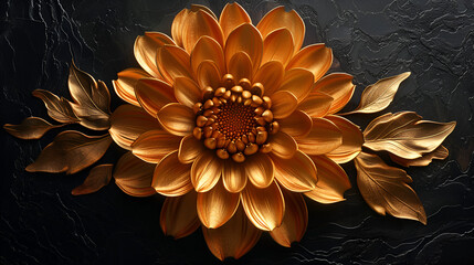 Generative AI image of beautiful lotus gracefully poised on dark backdrop
