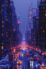 Nighttime cityscape with bright lights and modern buildings, creating a captivating urban aesthetic for smartphone backgrounds, made with generative ai