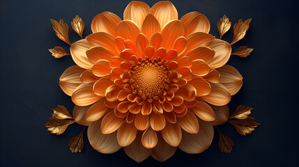 Generative AI image of beautiful lotus gracefully poised on dark backdrop
