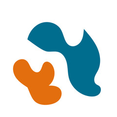 Teal  Orange abstract shapes vectors