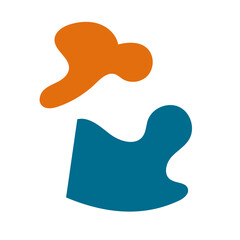 Obraz premium Teal Orange abstract shapes vectors