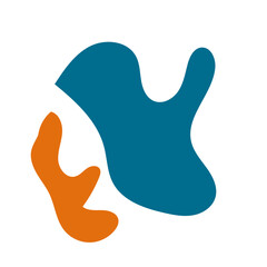 Teal  Orange abstract shapes vectors