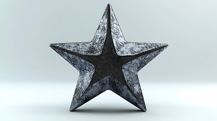 Obraz premium A three dimensional metallic textured star