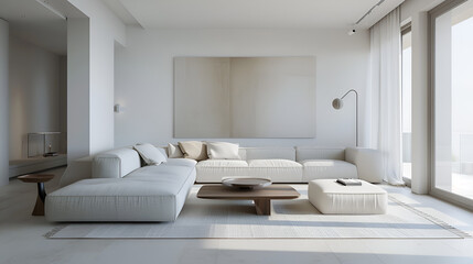 Designing a Cozy and Sleek Living Room with Minimalist Interior and Modern Furniture in Ultra-Realistic Detail Using Generative AI
