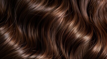 Fototapeta premium Close-up of Wavy Brown Hair