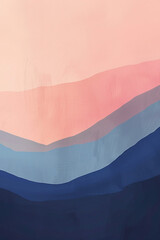 Modern gradient wallpaper design blending deep blue and light pink hues seamlessly, ideal for iPhone screens and minimalist enthusiasts made with generative ai