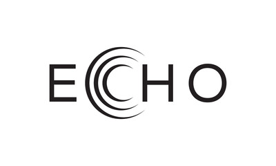 Echo typography text logo design graphic