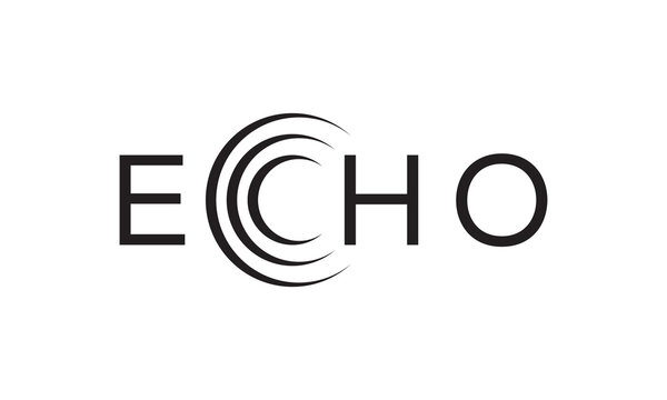 Echo typography text logo design graphic