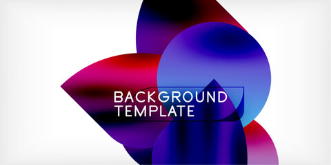 Fototapeta premium Color geometric shapes background shadow circles