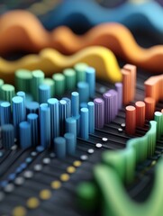 Fototapeta premium Abstract colorful data visualization concept.