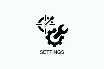 Fototapeta premium Settings Vector Icon Or Logo Illustration