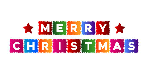 Merry Christmas letters text colorful cubes block holiday celebration. 