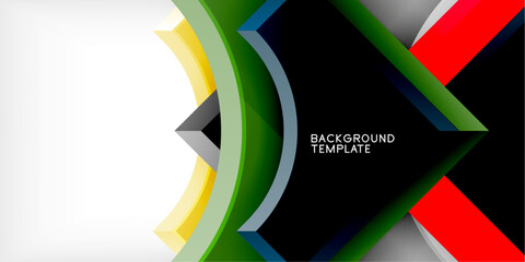 Geometric design abstract background - circles and triangles