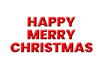 Happy Merry Christmas Red Typography on White Background 