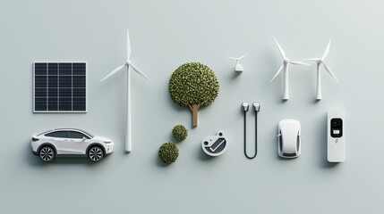 Explore how green energy icons in paper cut style showcase sustainable power solutions for modern living