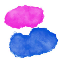 Pink blue watercolour shapes decor