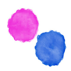 Pink blue watercolour shapes decor
