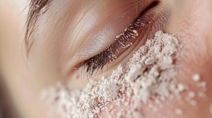 Fototapeta premium Exfoliation: The process of sloughing off dead skin cells using scrubs or chemical exfoliants, leaving the skin soft, smooth, and radiant with a glowing appearance. 