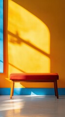 Bedroom bench isolated on colorful background